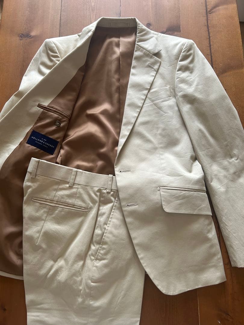 【GINZA Global Style】セットアップ　コットンスーツ　ベージュ