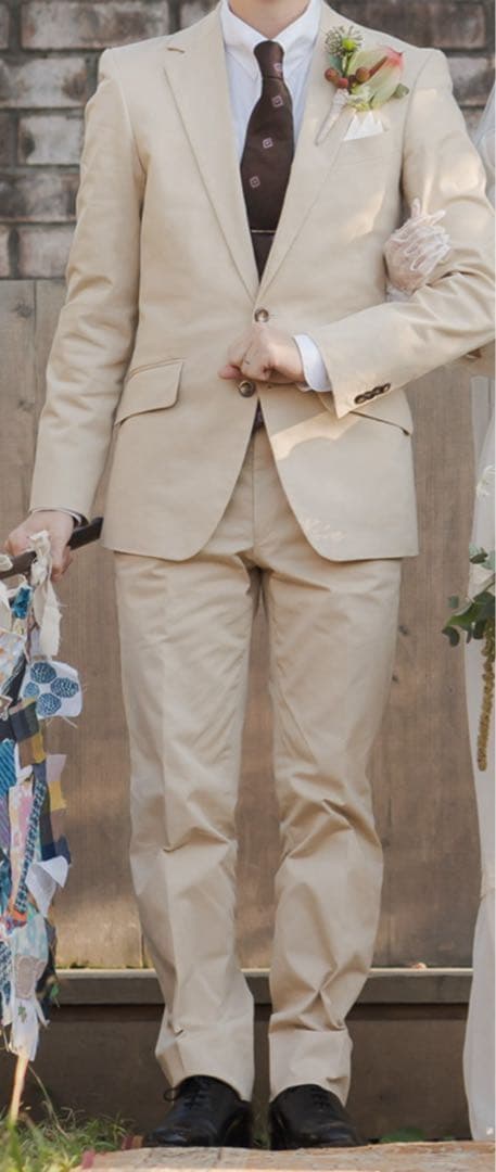 【GINZA Global Style】セットアップ　コットンスーツ　ベージュ