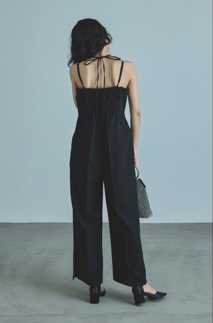 niana ダブルクロスオールインワンドレス ブラック