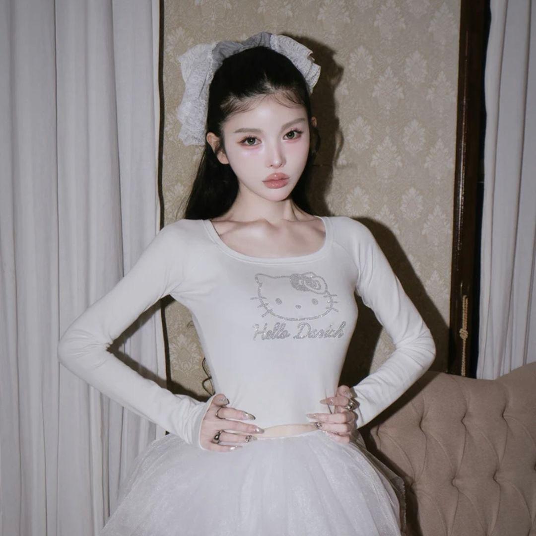 Darich ハローキティ長袖Tシャツ ホワイト FREEサイズ ♡