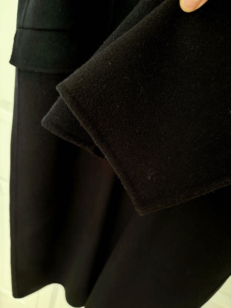 Spick & Span スピック&スパン　Wフェイス ロングコート ネイビー