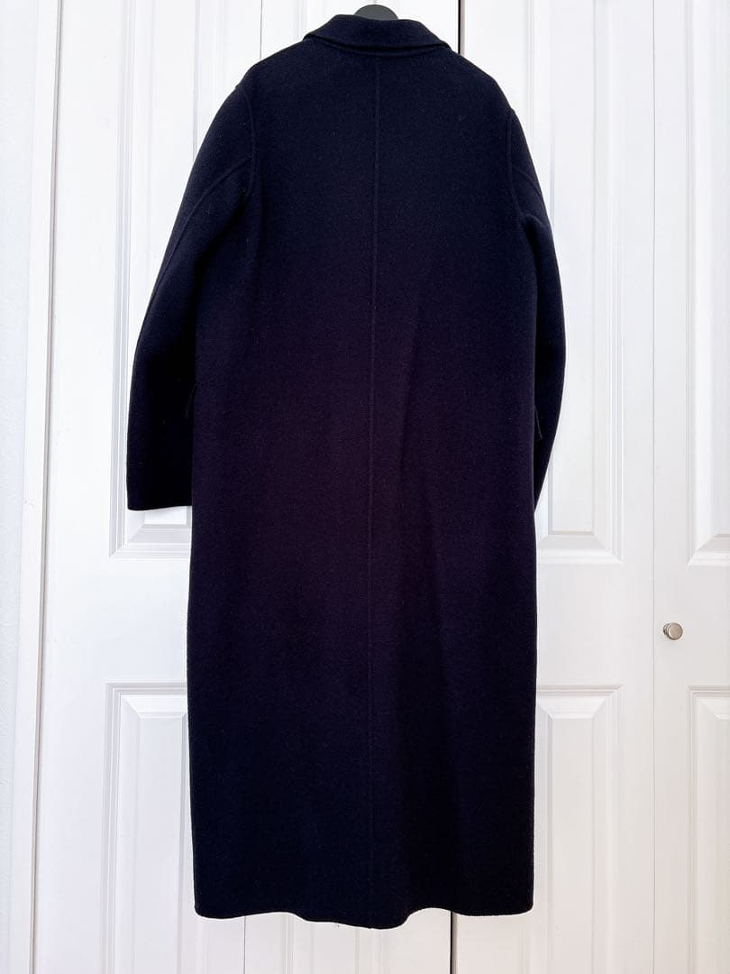 Spick & Span スピック&スパン　Wフェイス ロングコート ネイビー