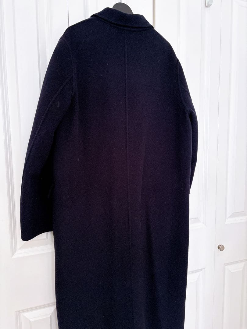 Spick & Span スピック&スパン　Wフェイス ロングコート ネイビー