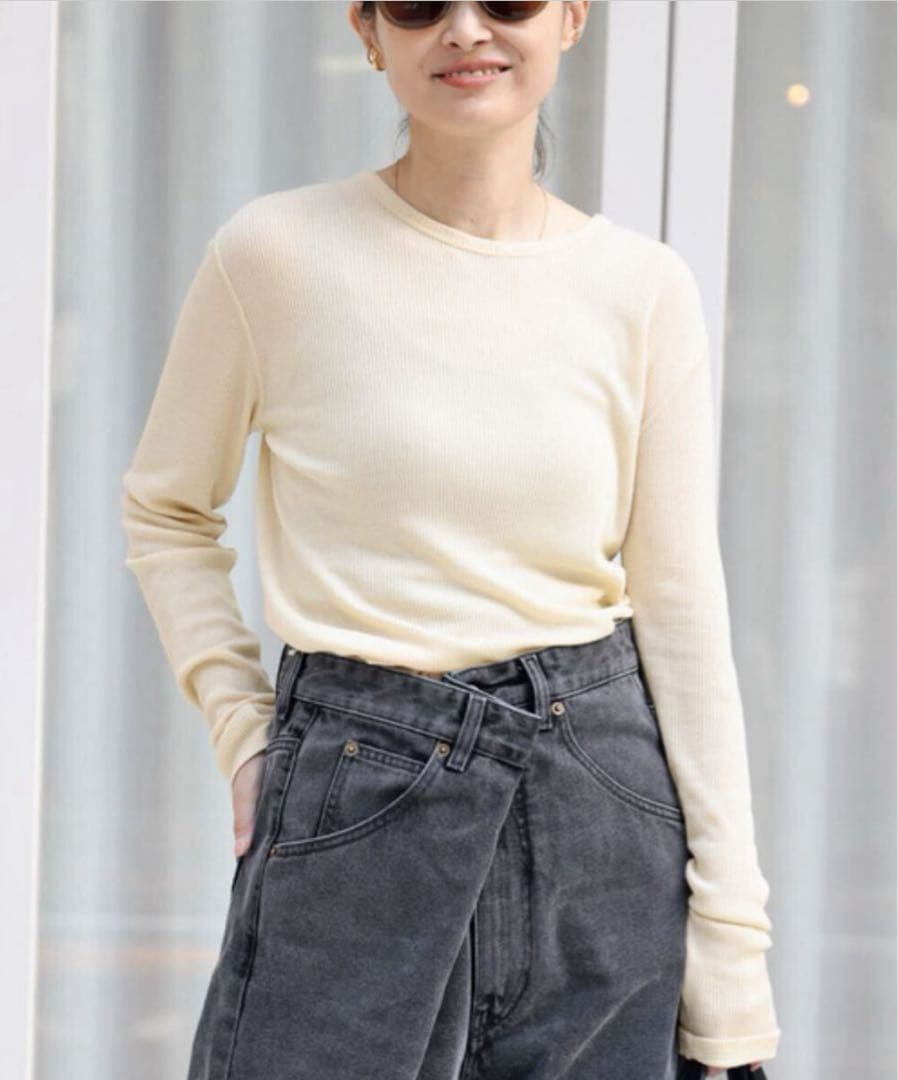 極美品✨DEUXIEME CLASSE テレコ ロングスリーブ プルオーバー長袖