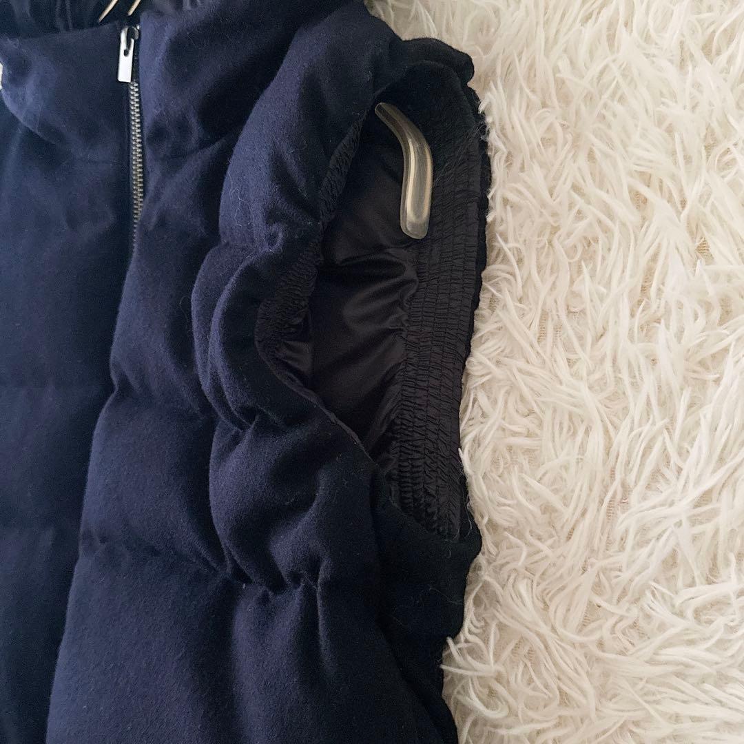 美品✨セオリーリュクス ダウンベスト フード ウール ダブルジップ 濃紺 38