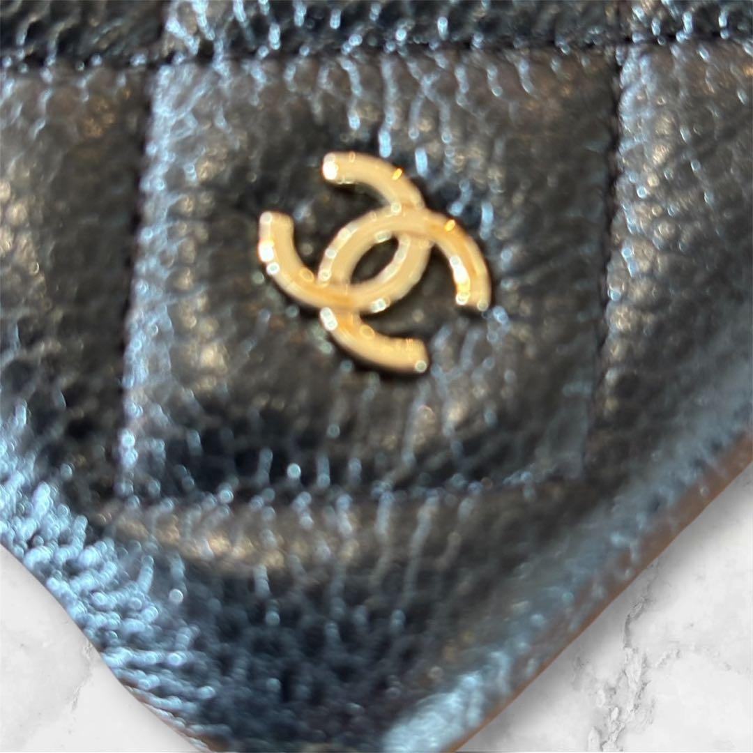 CHANEL ブラックレザー iPhoneケース