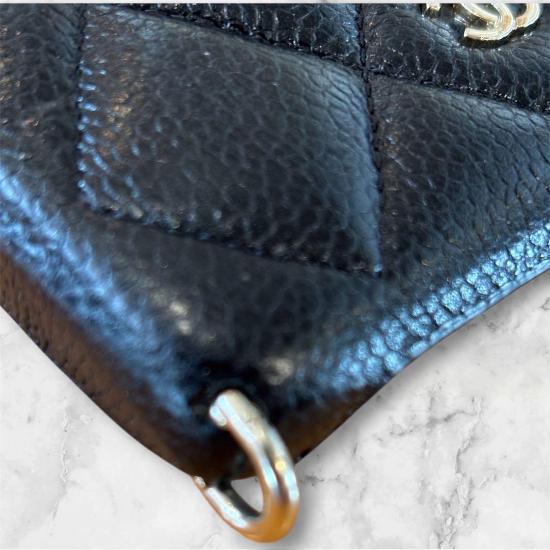 CHANEL ブラックレザー iPhoneケース