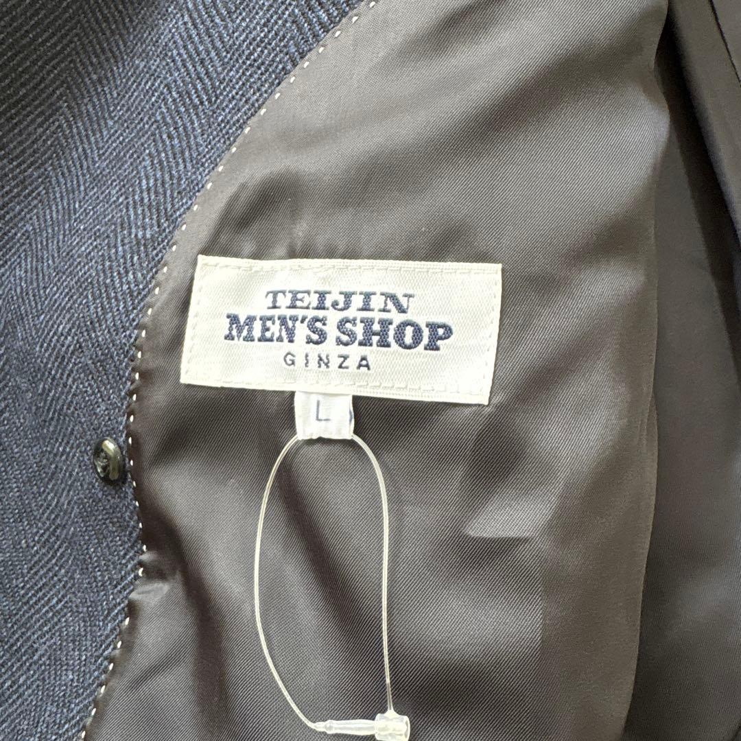 TEIJIN MEN'S SHOP ダブルブレストチェスターコート L ネイビー