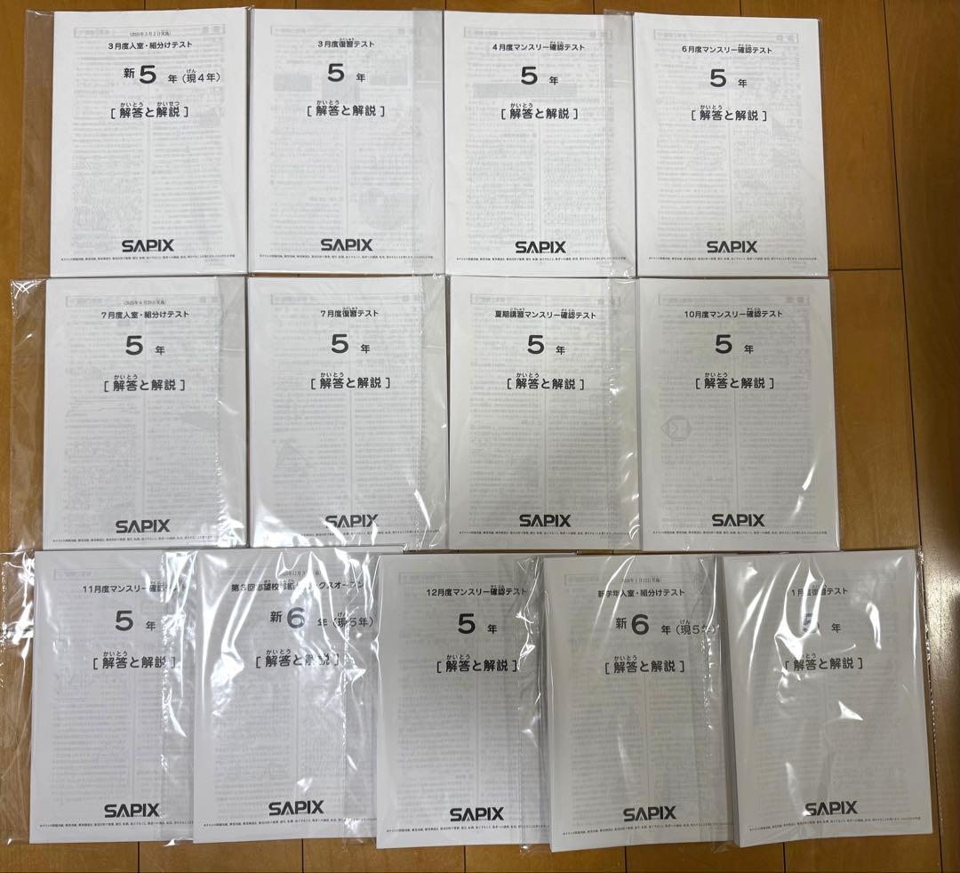 sapixサピックス　5年　テスト　セット2025最新