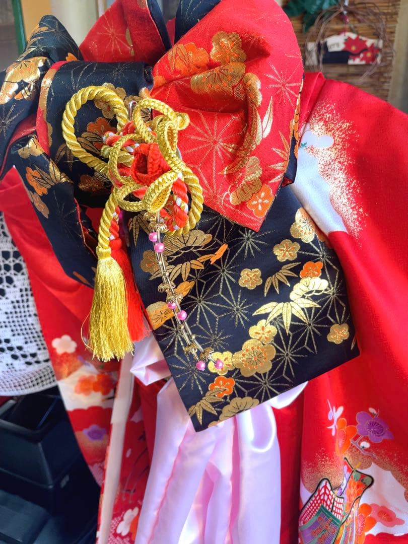 七五三7歳様　赤のお着物