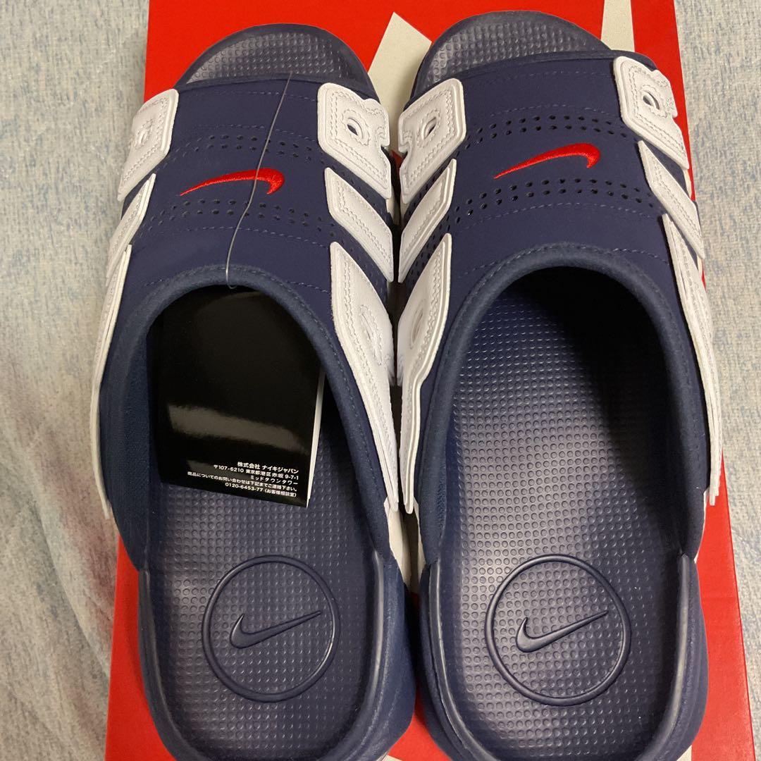 新品MORE UPTEMPO SLIDE モアテンサンダル30cm ネイビー