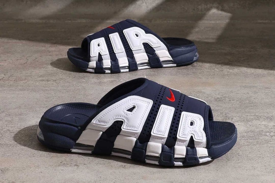 新品MORE UPTEMPO SLIDE モアテンサンダル30cm ネイビー