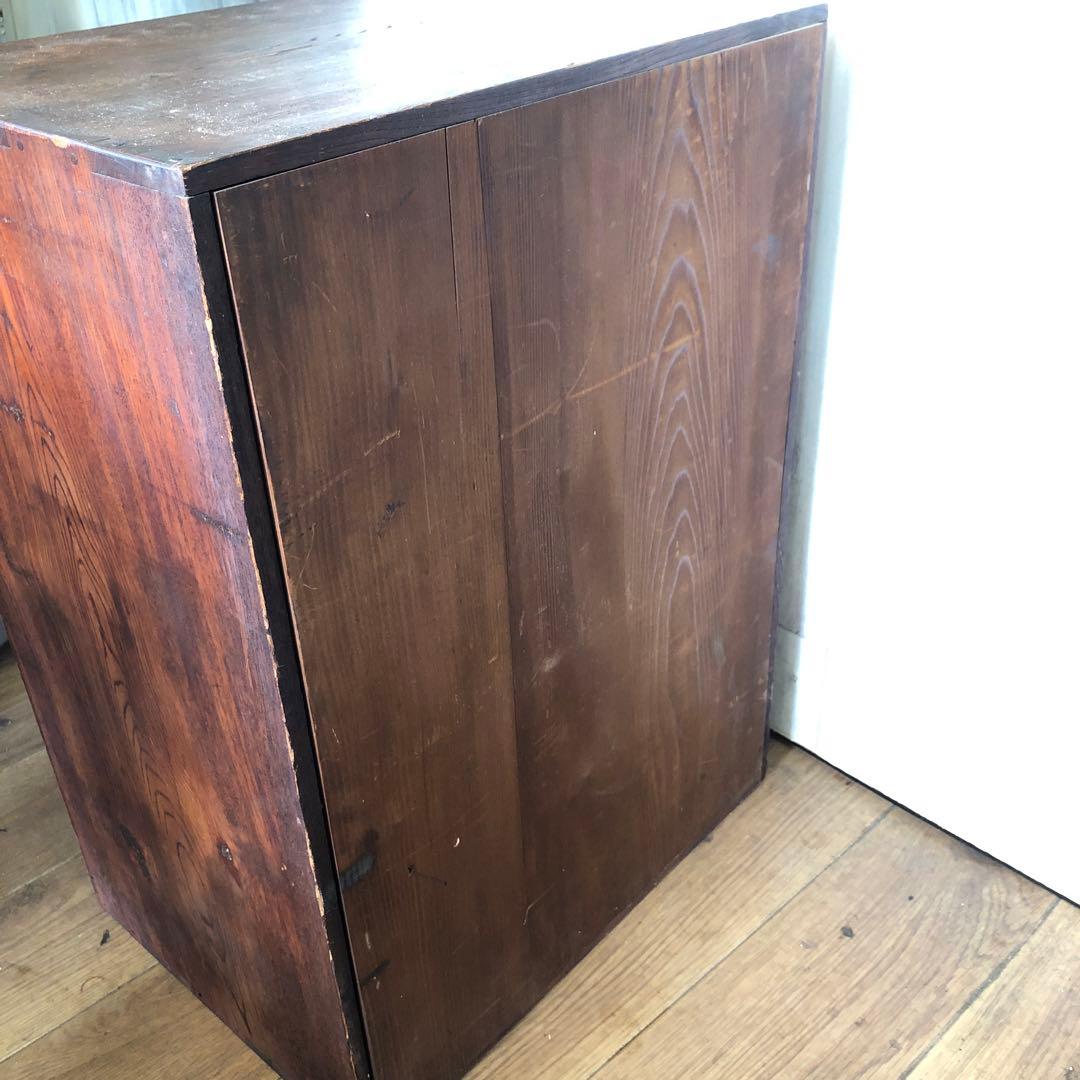 レトロ　アンティーク　木製引き出し付き収納　箪笥