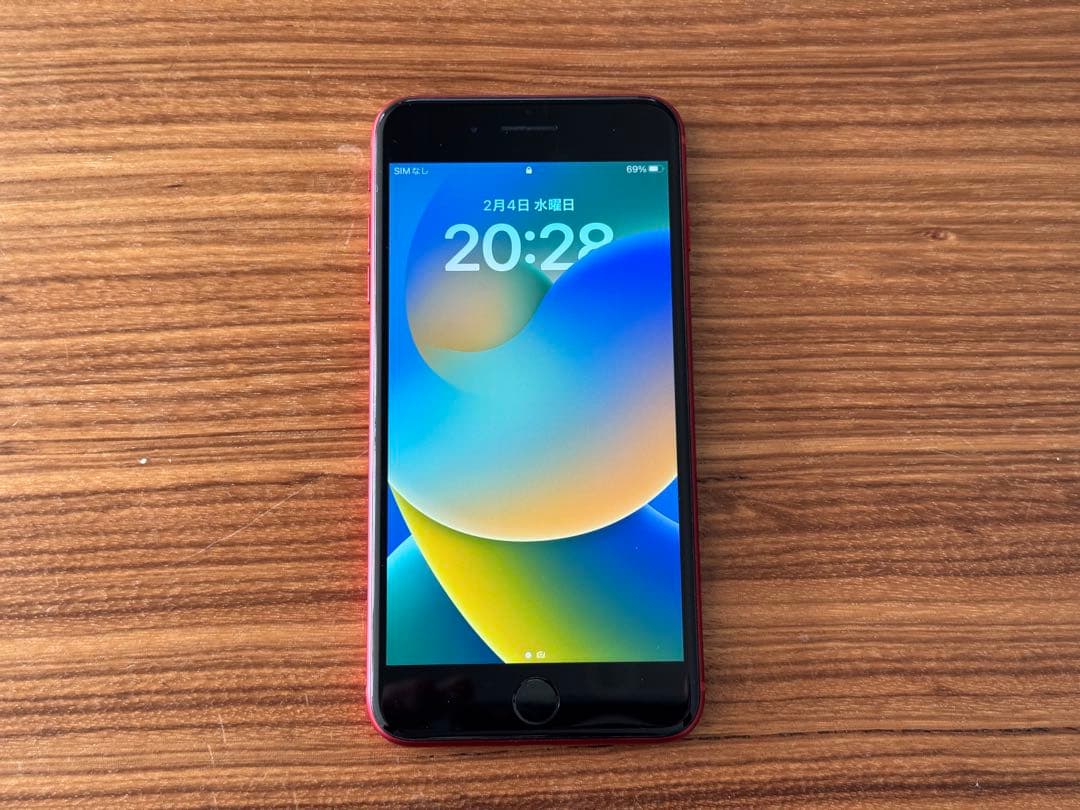 iPhone 8 Plus (RED) 64GB バッテリー80% イヤホン付