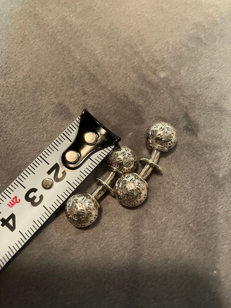 エルメス Hロゴ ボール シルバー925 メンズ カフス