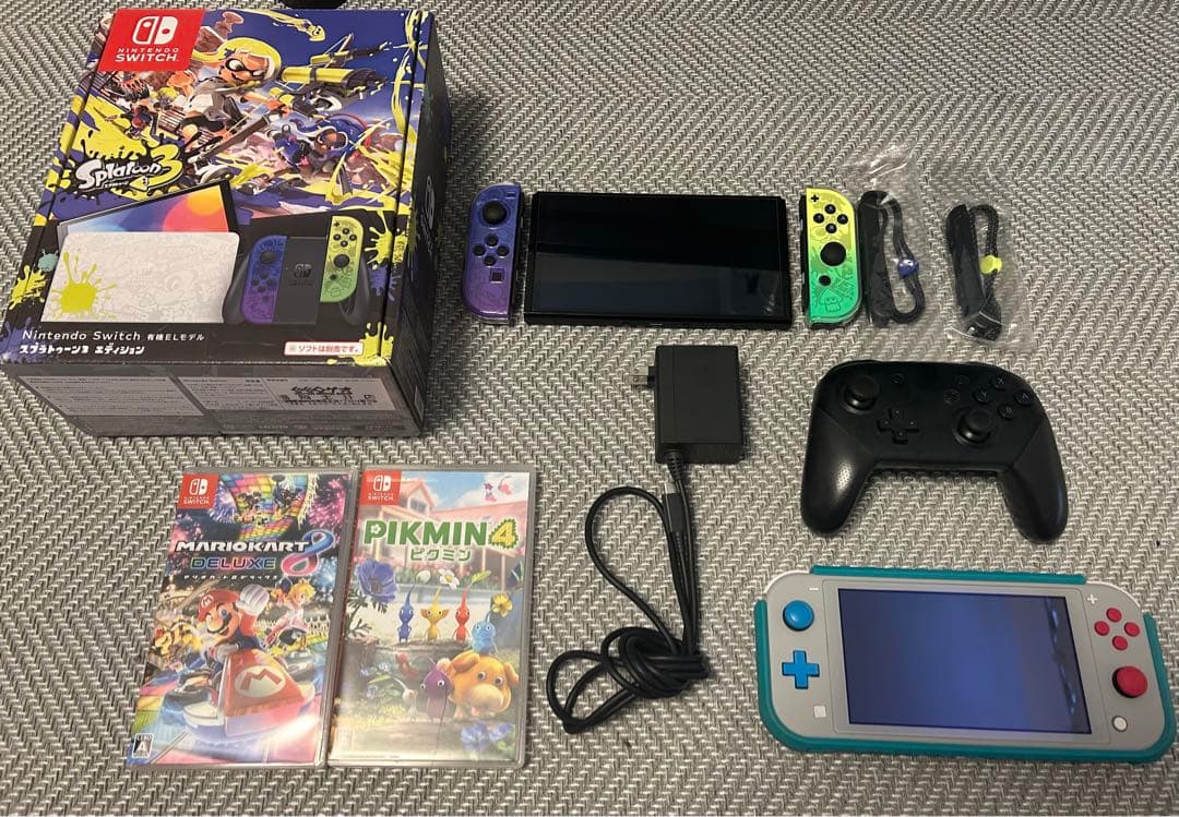 スイッチスプラトゥーンエディション本体プロコン　ソフト2本付スイッチライトセット