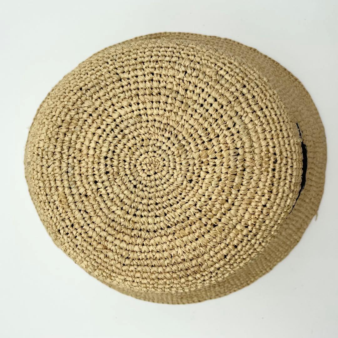 極美品★セリーヌ　ラフィア　バケットハット　帽子　トリオンフ　レディース　S