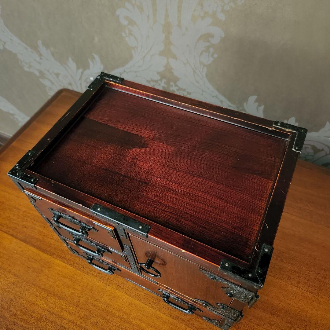 ヴィンテージ 木製 和 小箪笥 5引き出し レトロ アンティーク 当時物 古道具