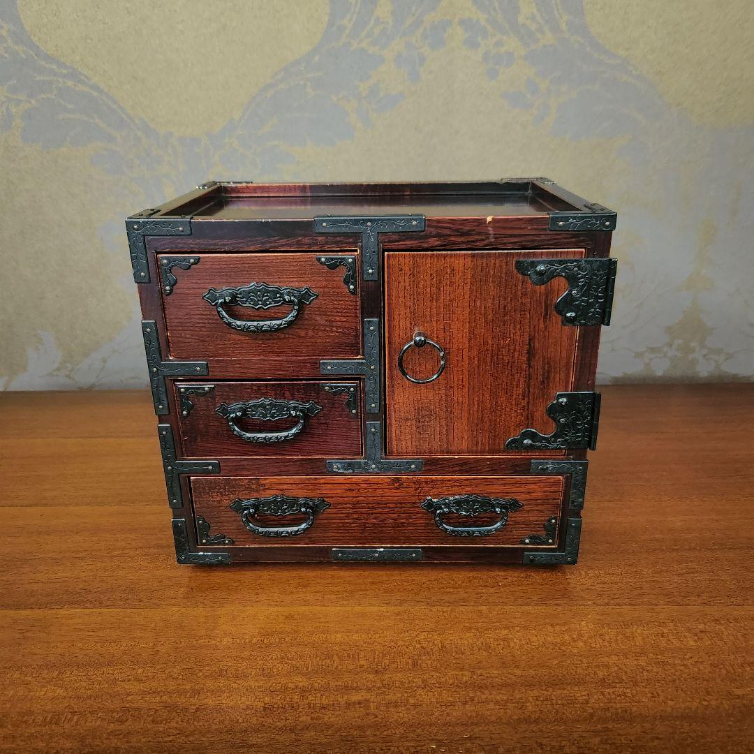 ヴィンテージ 木製 和 小箪笥 5引き出し レトロ アンティーク 当時物 古道具