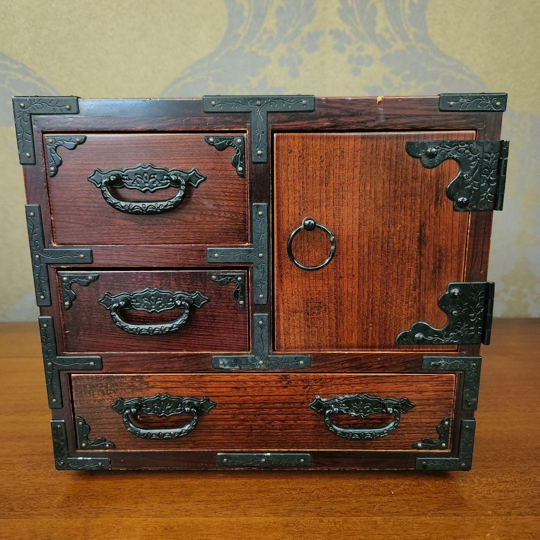 ヴィンテージ 木製 和 小箪笥 5引き出し レトロ アンティーク 当時物 古道具