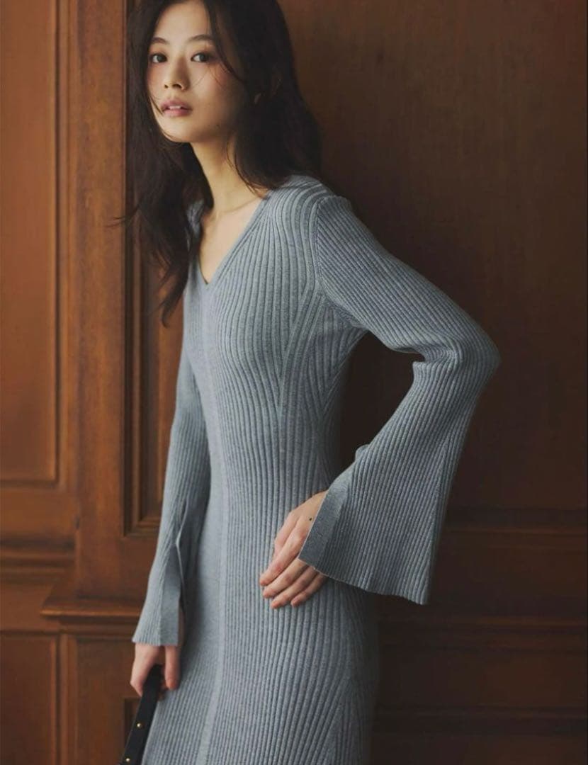 【anuans】セミマーメイドニットワンピース　M