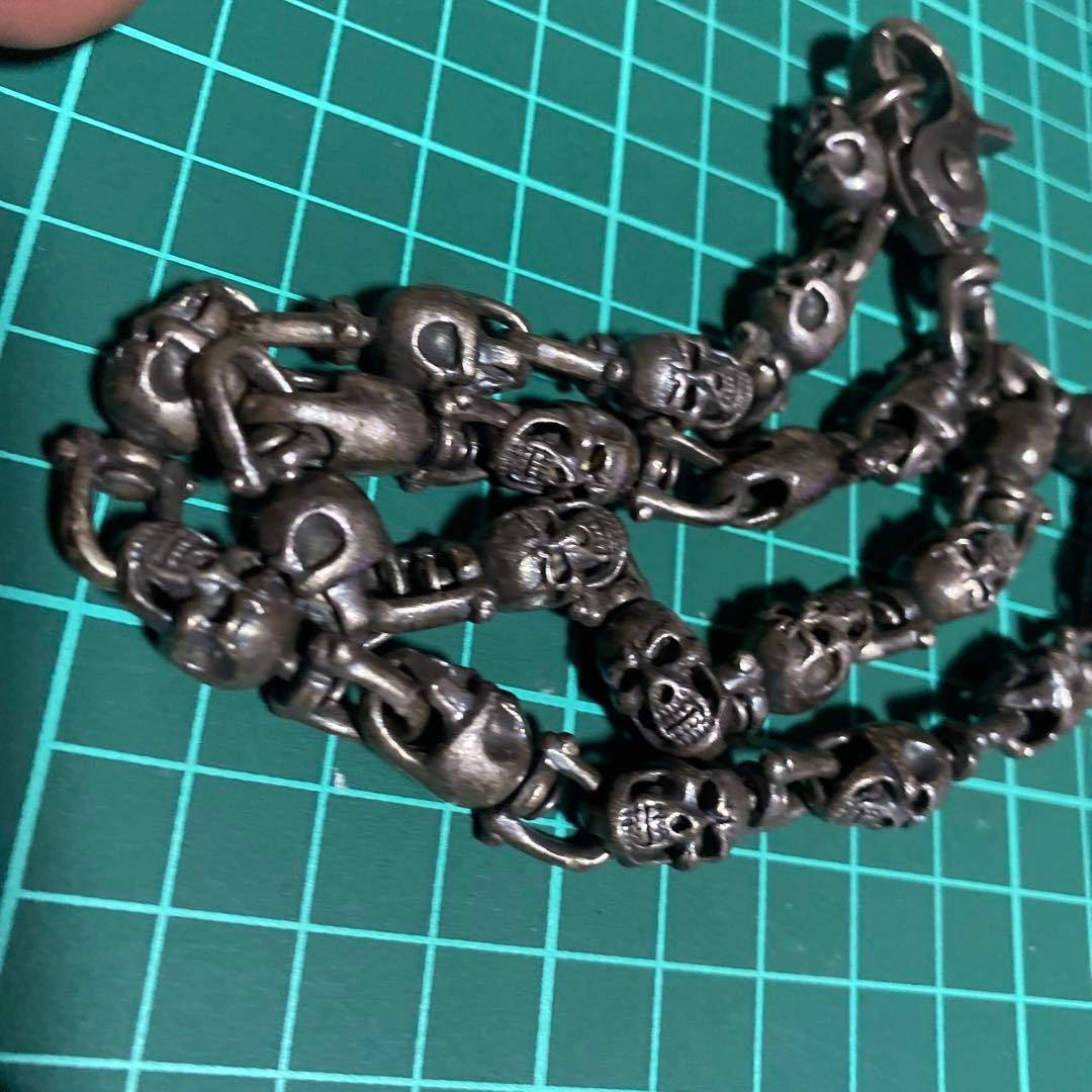 すごく素早い　ウォレットチェーン　925 スカル　骸骨 ドクロ