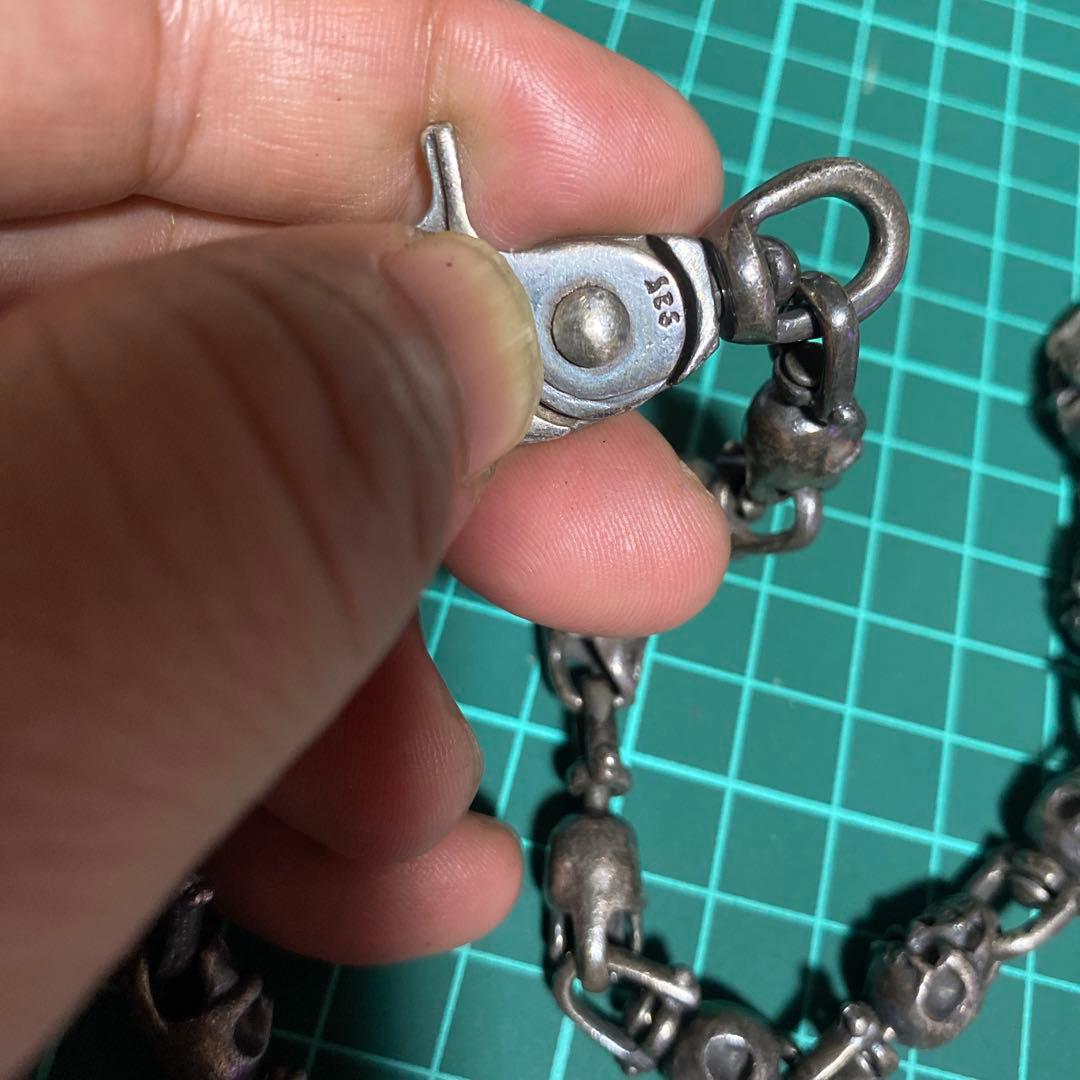 すごく素早い　ウォレットチェーン　925 スカル　骸骨 ドクロ