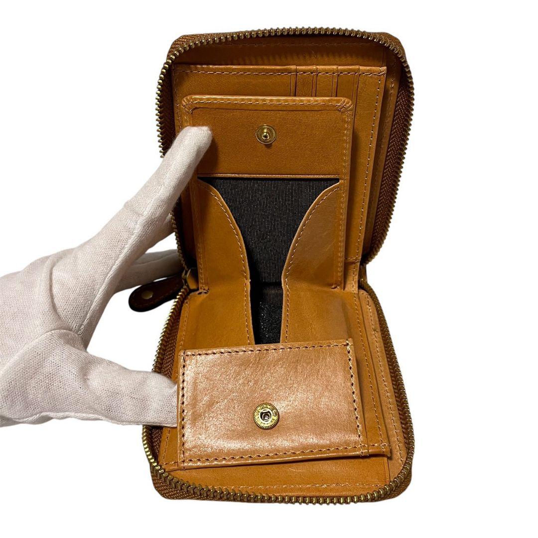 【新品】ROCADO ロカド シェルコードバン 二つ折り財布 馬革 ブラウン