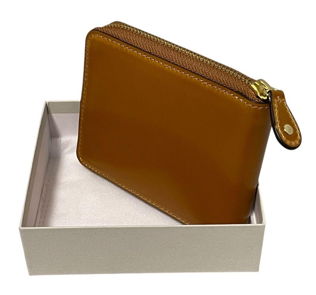 【新品】ROCADO ロカド シェルコードバン 二つ折り財布 馬革 ブラウン