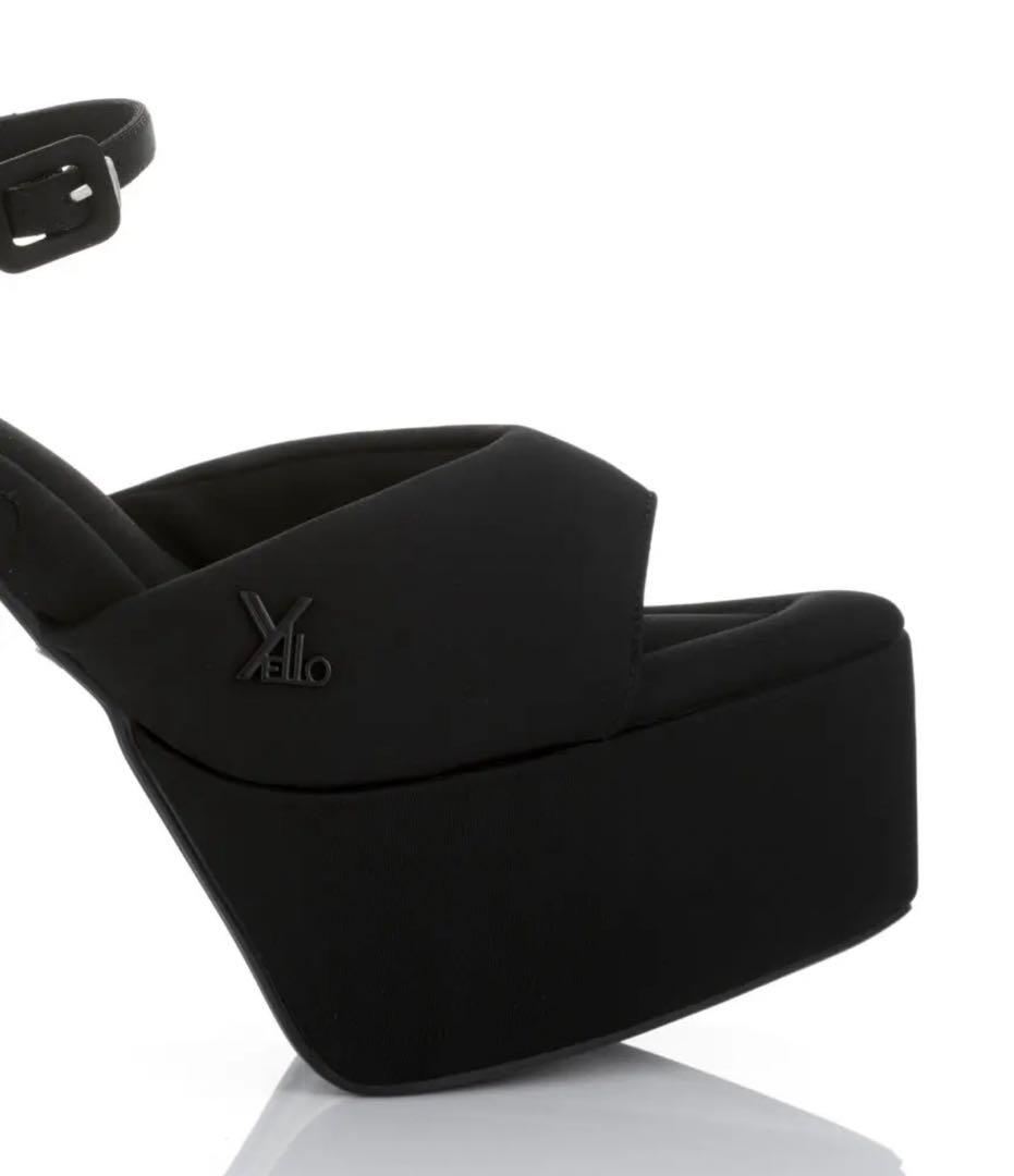 YELLO TOKYOBLACK CHUNKYHEEL SANDALS Sサイズ