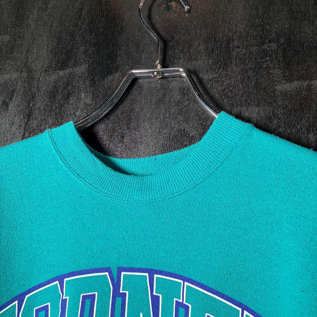 90s USA製 Hanes NBA HORNETS スウェット　アイスブルー