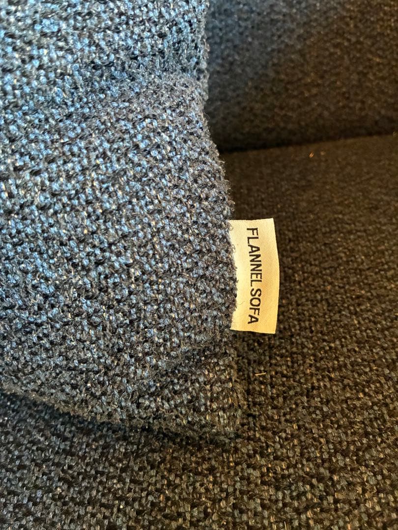 フランネルソファ　2人がけ　ネイビー（ツイード生地）