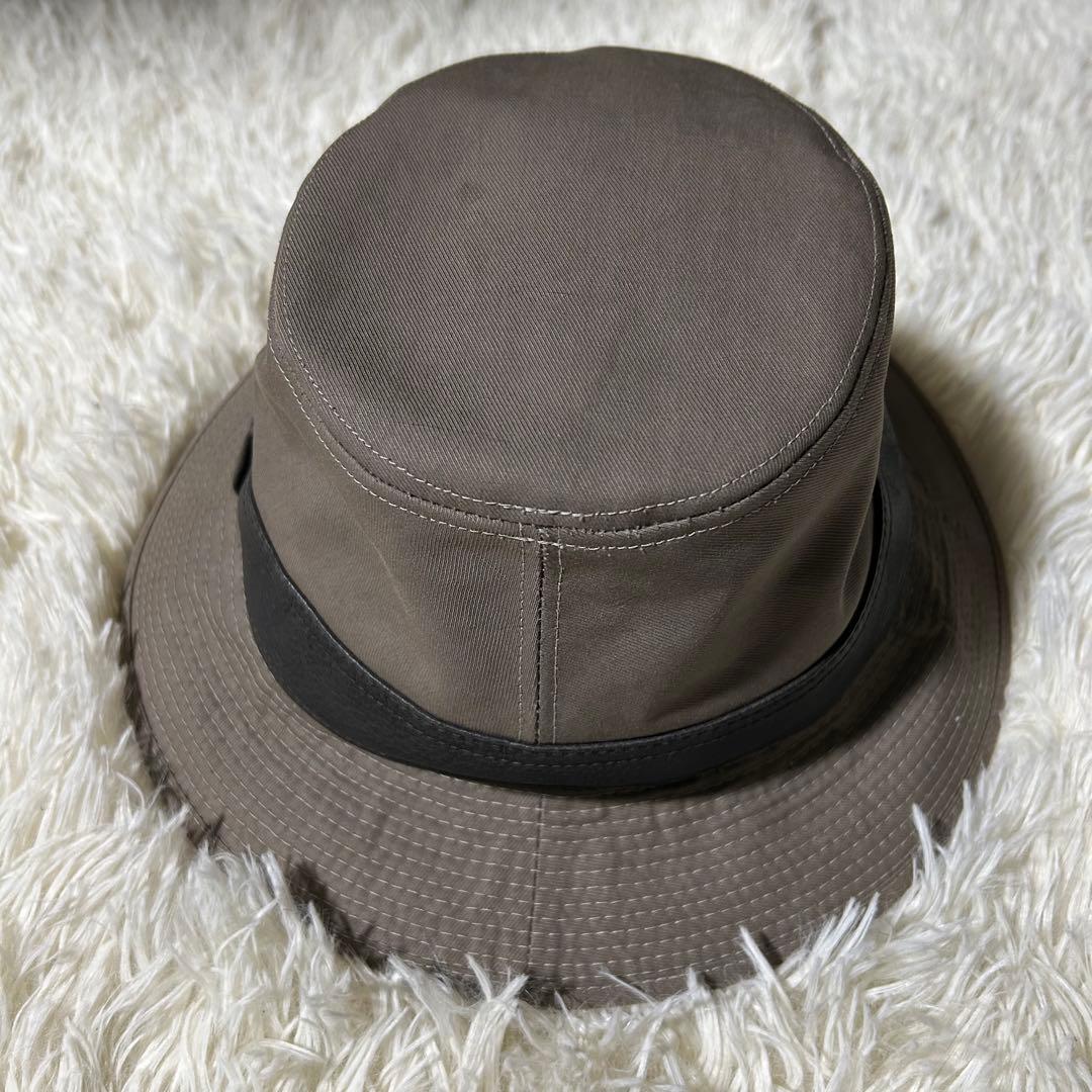 HERMES ハット 帽子 リボン レザー