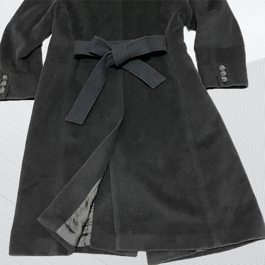 マックスマーラ　ダブル　チェスター　カシミア混ロングコート　ブラック40L