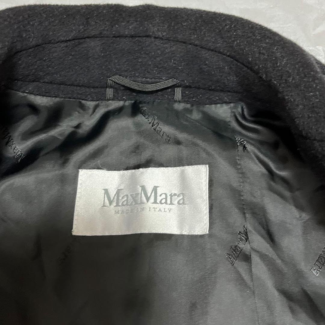 マックスマーラ　ダブル　チェスター　カシミア混ロングコート　ブラック40L