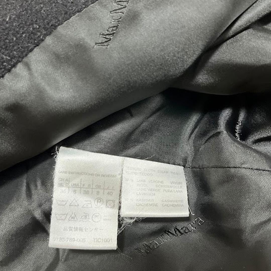 マックスマーラ　ダブル　チェスター　カシミア混ロングコート　ブラック40L