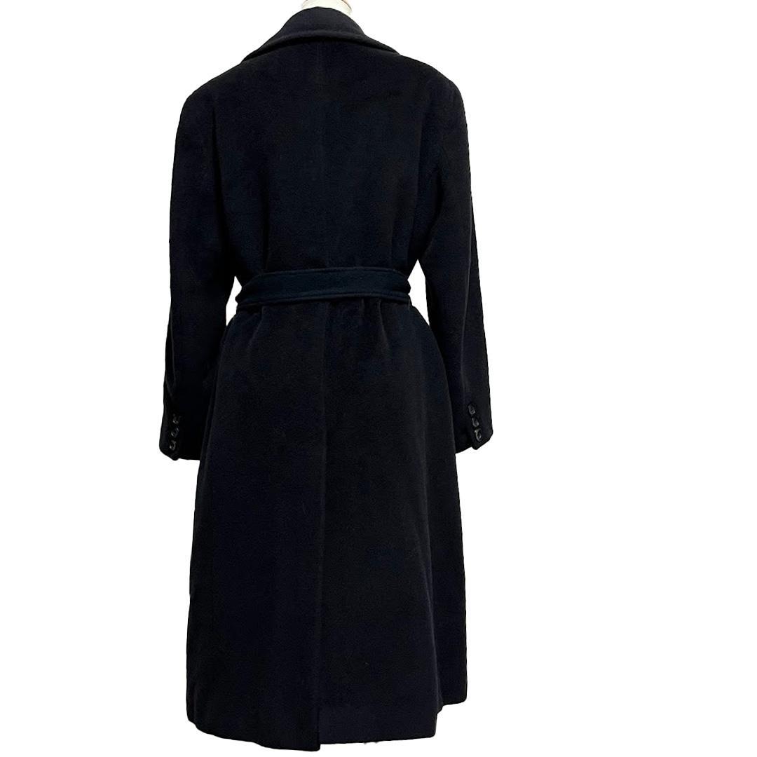 マックスマーラ　ダブル　チェスター　カシミア混ロングコート　ブラック40L