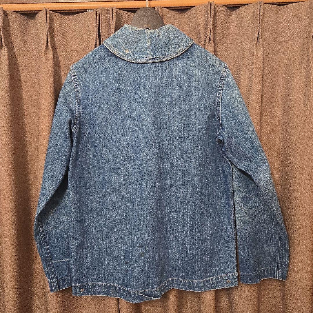 40's us navyショールカラー カバーオール ヘチマ襟