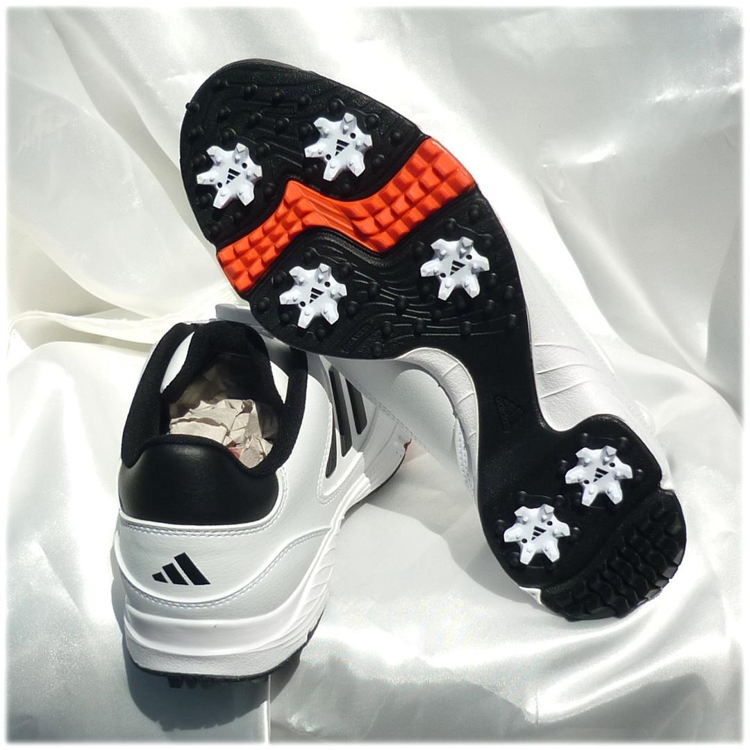 新品27cmアディダスゴルフシューズ 白BOA 24 ダイヤル式 ソフトスパイク