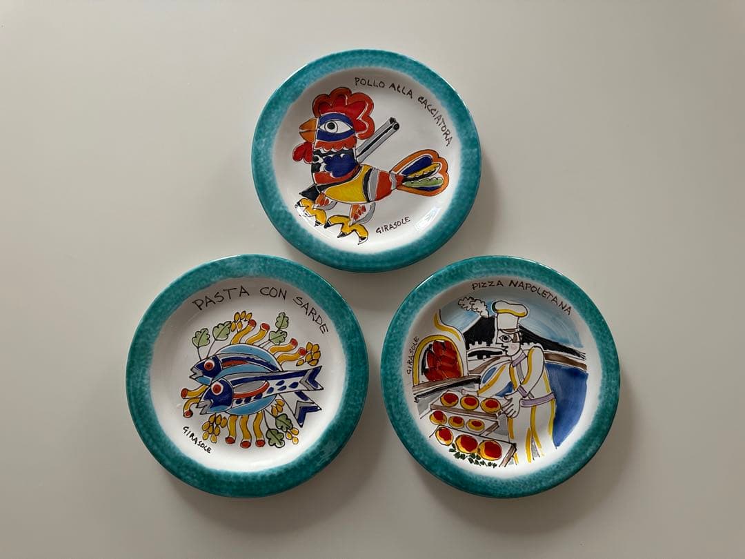 イタリア　DESIMONE デシモーネ 陶器 絵皿　3点セット