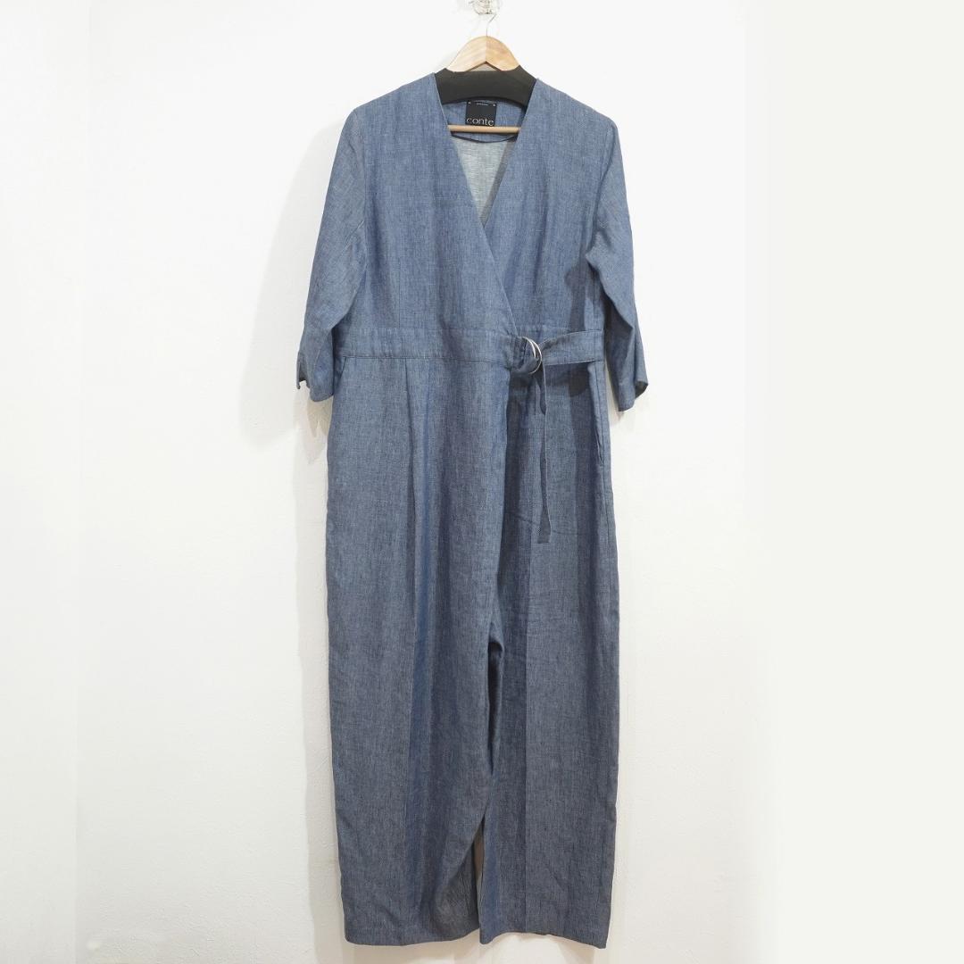 conte 25SS デニムライク ジャンプスーツ 麻 リネン