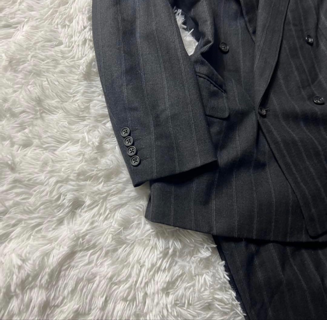 90s BURBERRY バーバリー ダブル　セットアップ　スーツ　ストライプ
