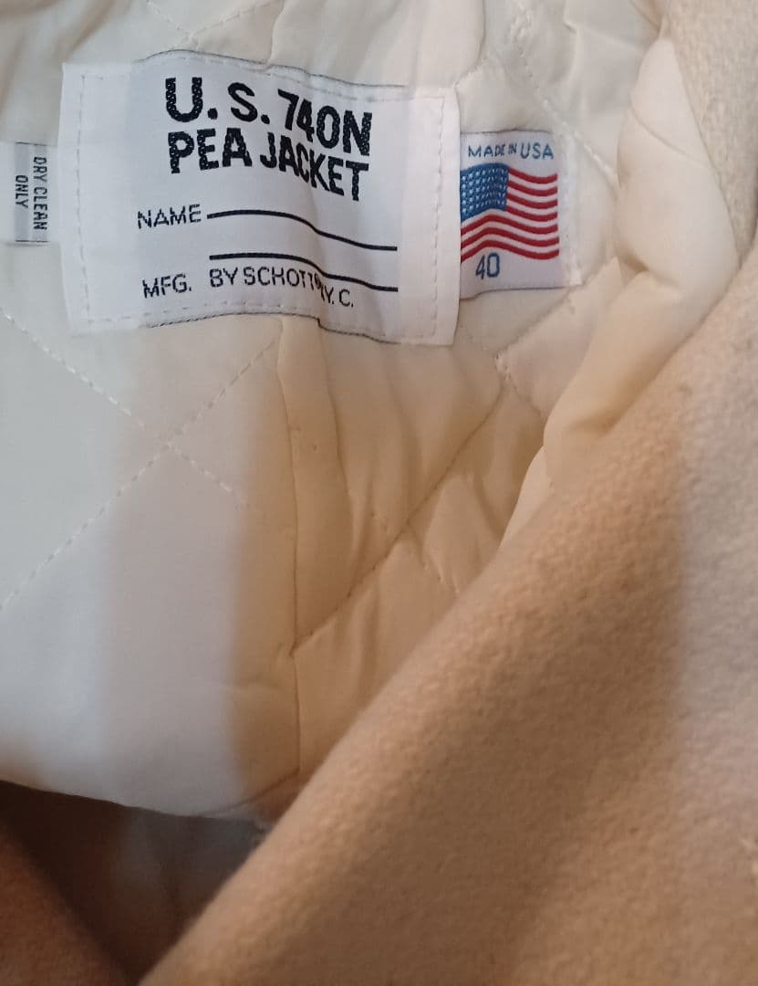 レアカラー　デッドストック　schott ショット　pコート　ヴィンテージ