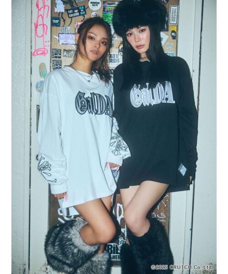 GYDA×GALFY original cross long Tシャツ コラボ黒