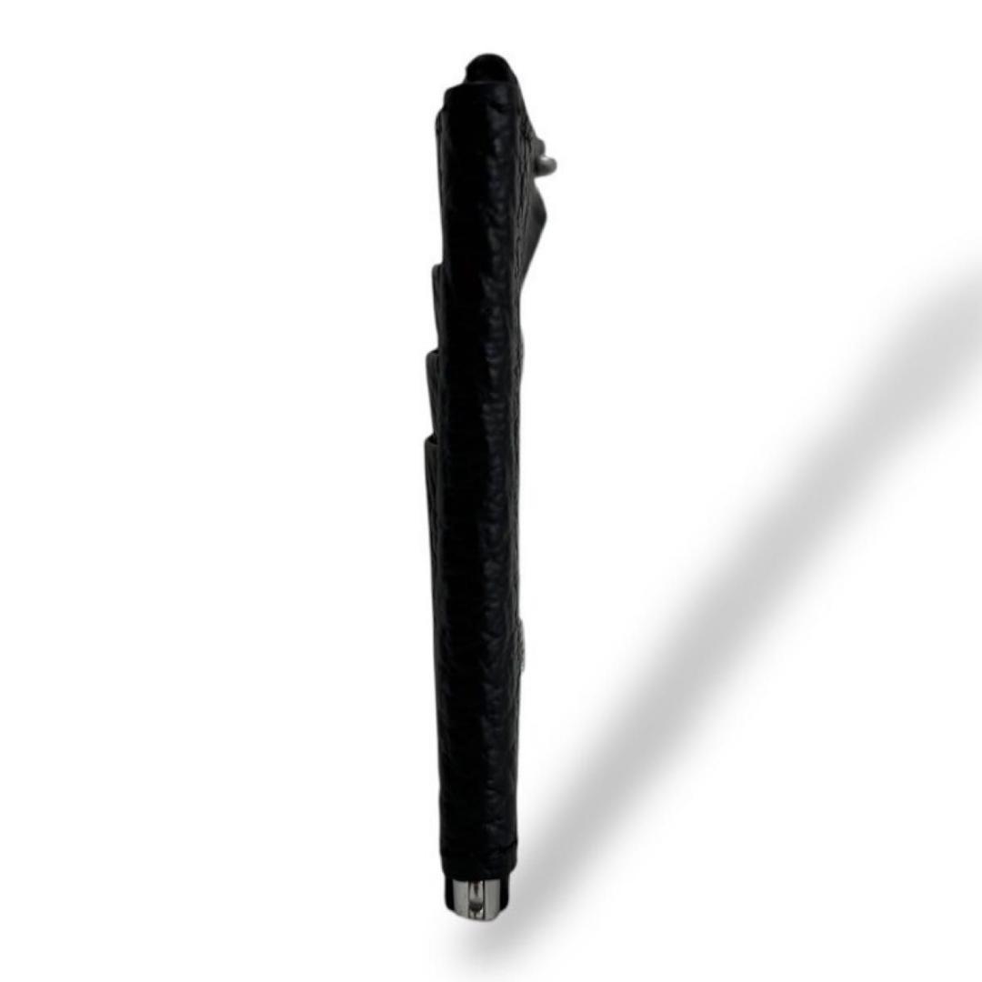 極美品 正規品 メゾンマルジェラ 4ステッチ マネークリップ シボ革 ブラック