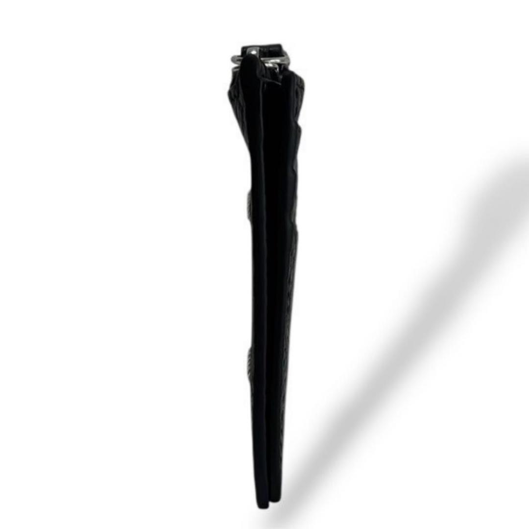 極美品 正規品 メゾンマルジェラ 4ステッチ マネークリップ シボ革 ブラック