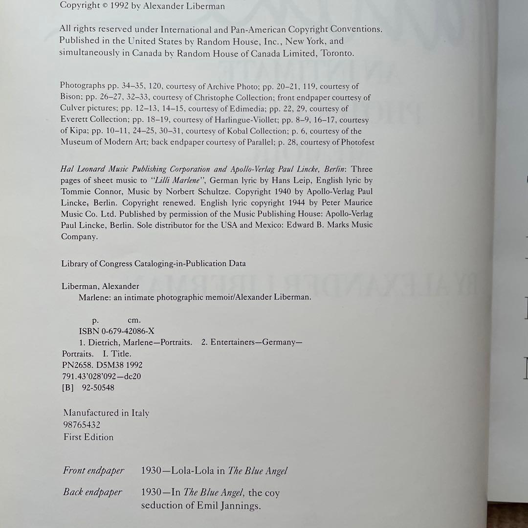 洋書 Marlene :An Intimate Photographic Memoir