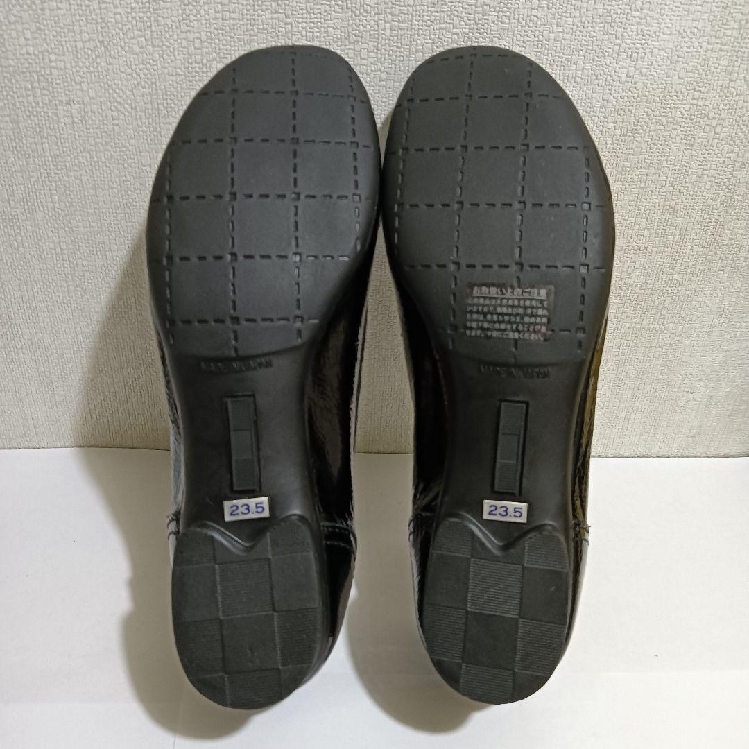 shoe'mercato VITA NOVA　リボン付パンプス ブラックエナメル