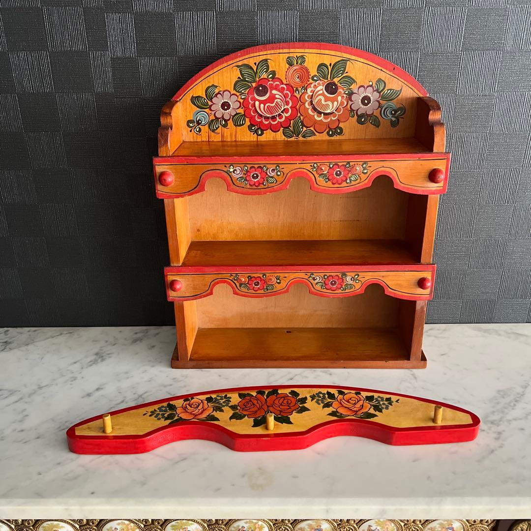 レア　ロシア製　ハンドメイド　棚＆ハンガー　ドールハウス　スパイスラック