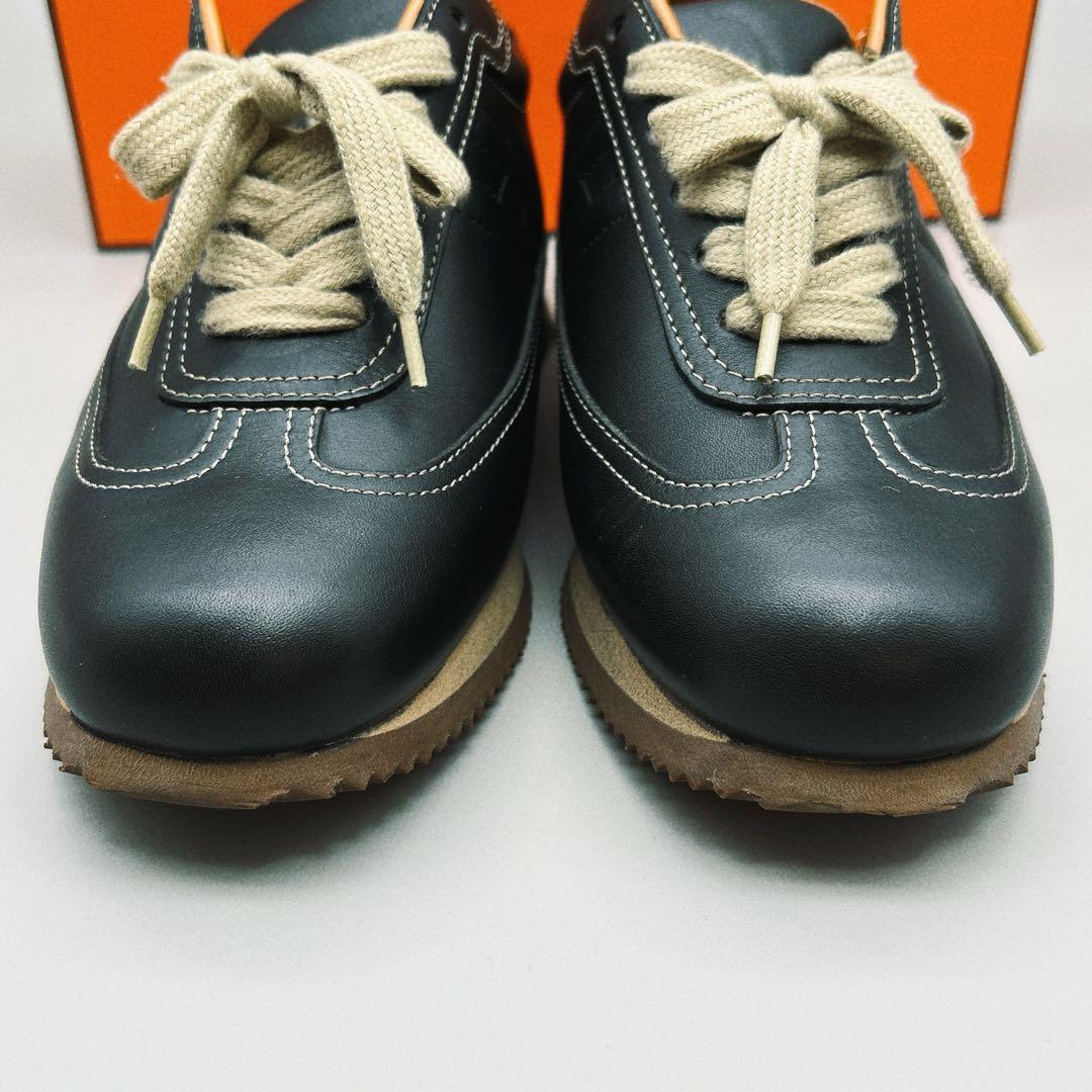 エルメス★未使用級★クイックレザー★スニーカー★24.0～24.5cm★ブラック